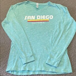 San Diego Women’s Long Sleeve Tee - Aqua Blue Medium